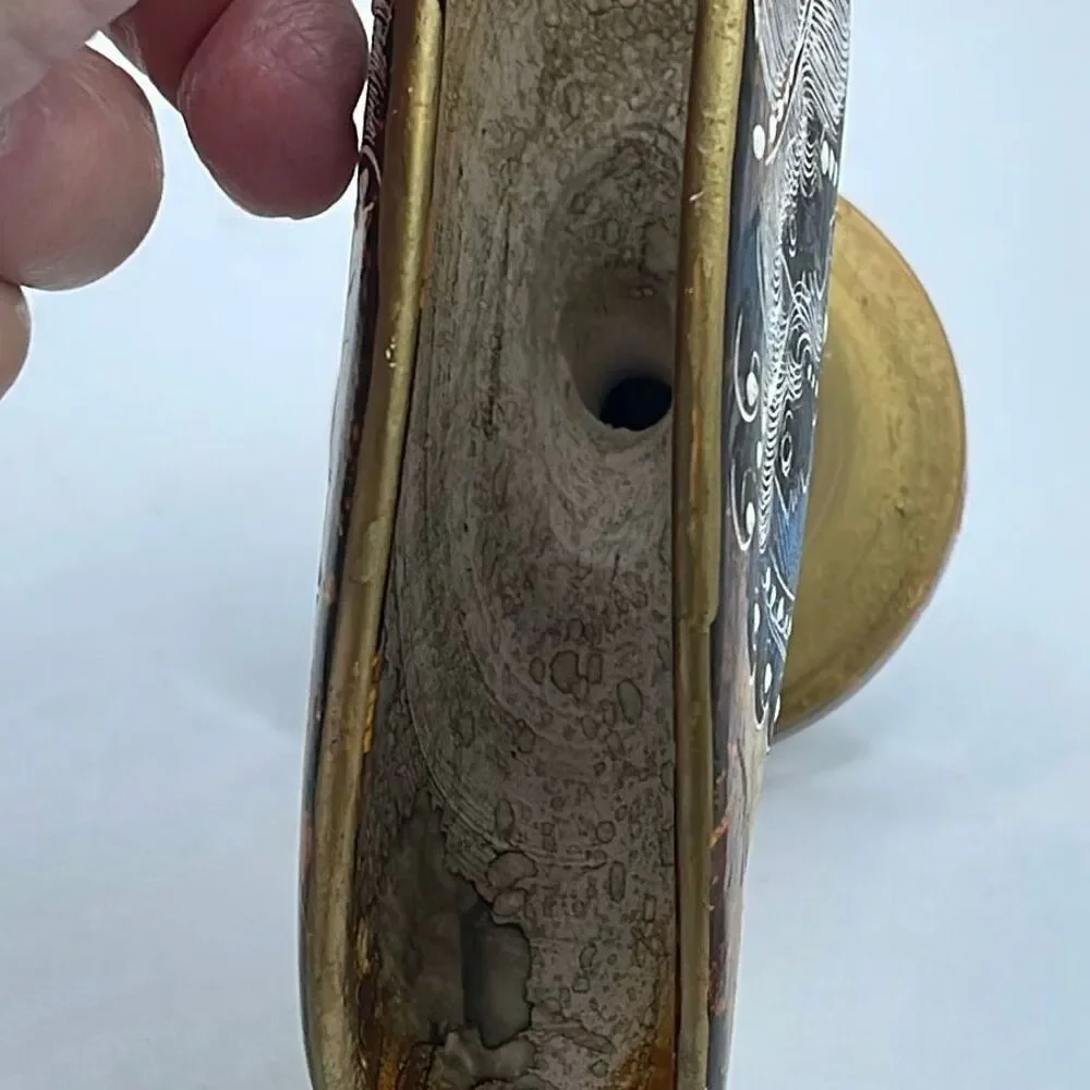 Vintage Handmade Greek ceramic napkin holder.